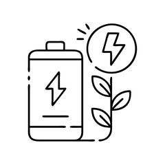 ecological battery icon, ecological battery line art - simple line art of ecological battery, perfect for ecological battery logos and icons