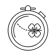 embroidery hoop icon, embroidery hoop line art - simple line art of embroidery hoop, perfect for embroidery hoop logos and icons