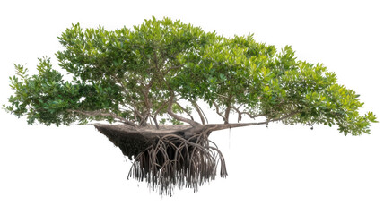 Realistic Mangrove Tree Roots Arching Upwards Transparent Background