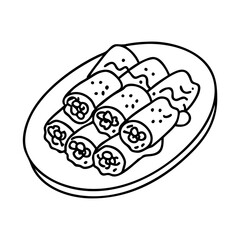 enchiladas icon, enchiladas line art - simple line art of enchiladas, perfect for enchiladas logos and icons