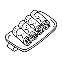 enchiladas icon, enchiladas line art - simple line art of enchiladas, perfect for enchiladas logos and icons