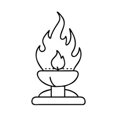 eternal flame icon, eternal flame line art - simple line art of eternal flame, perfect for eternal flame logos and icons