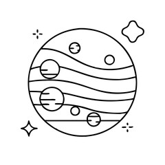 exoplanet with atmosphere icon, exoplanet with atmosphere line art - simple line art of exoplanet with atmosphere, perfect for exoplanet with atmosphere logos and icons