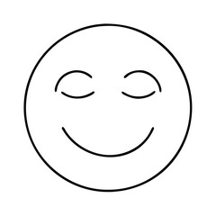 Fototapeta premium face with a peaceful smile icon, face with a peaceful smile line art - simple line art of face with a peaceful smile, perfect for face with a peaceful smile logos and icons
