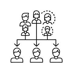family tree icon, family tree line art - simple line art of family tree, perfect for family tree logos and icons