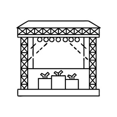 festival stage icon, festival stage line art - simple line art of festival stage, perfect for festival stage logos and icons