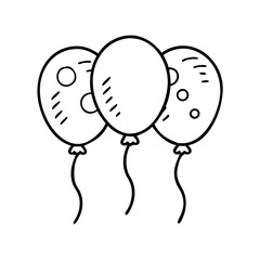 festive balloons icon, festive balloons line art - simple line art of festive balloons, perfect for festive balloons logos and icons