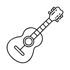flamenco guitar icon, flamenco guitar line art - simple line art of flamenco guitar, perfect for flamenco guitar logos and icons