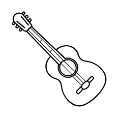 flamenco guitar icon, flamenco guitar line art - simple line art of flamenco guitar, perfect for flamenco guitar logos and icons