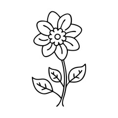 flower blooming icon, flower blooming line art - simple line art of flower blooming, perfect for flower blooming logos and icons