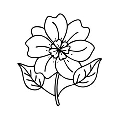 flower blooming icon, flower blooming line art - simple line art of flower blooming, perfect for flower blooming logos and icons
