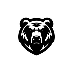 Grizzly bear. Bear emblem. Modern style bear sign. Vector illustration