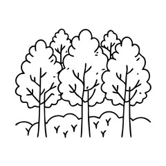 forest icon, forest line art - simple line art of forest, perfect for forest logos and icons