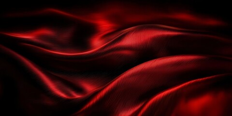 Fototapeta premium Elegant swirling patterns in red silk create a unique visual effect.