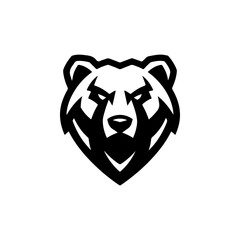 Grizzly bear. Bear emblem. Modern style bear sign. Vector illustration