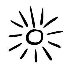 Sun minimalist hand drawing doodle element