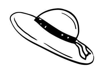 Hat doodle drawing element