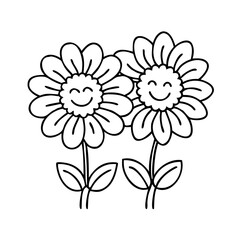 friendship flowers icon, friendship flowers line art - simple line art of friendship flowers, perfect for friendship flowers logos and icons
