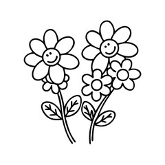 friendship flowers icon, friendship flowers line art - simple line art of friendship flowers, perfect for friendship flowers logos and icons