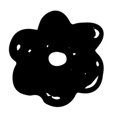 black and white minimalist doodle flower