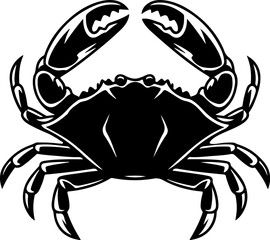 Vintage  engraving illustration of crab. Seafood emblem with crab. Vector crab illustration
