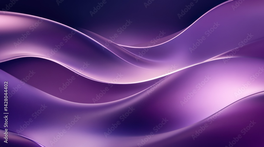 Poster abstract background with flowing purple waves and soft light creating a smooth texture.