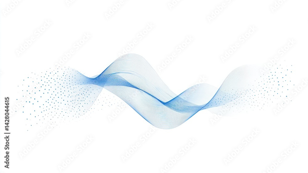 Poster abstract blue wave design element on a white background flowing smoothly.