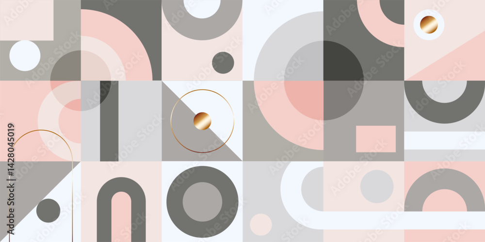 Poster geometric patterns with abstract shapes and forms in soft pastel colors. decorative modern banner, a
