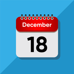 Fototapeta premium Flat December Calendar Concept – Time and Date UI Element