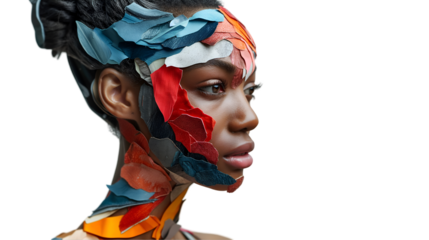Colorful Portrait Art Trendy Fashion Face Design.