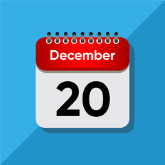 Fototapeta premium Flat December Calendar Concept – Time and Date UI Element
