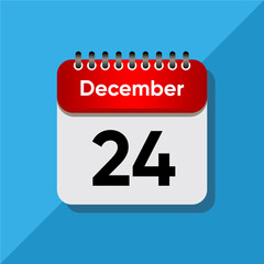 Fototapeta premium Flat December Calendar Concept – Time and Date UI Element
