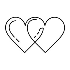 heart split in two halves icon, heart split in two halves line art - simple line art of heart split in two halves, perfect for heart split in two halves logos and icons