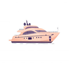 Naklejka premium A luxurious yacht with elegant design, perfect for leisure and travel. Ideal for relaxation on the water, showcasing the beauty of marine vessels.