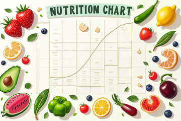 Graphic illustration of the benefits of a vegetable diet on a white background