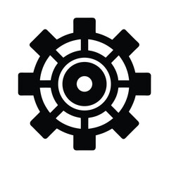 Flat Style Operations Icon in Black and Isolated