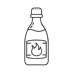 hot sauce bottle icon, hot sauce bottle line art - simple line art of hot sauce bottle, perfect for hot sauce bottle logos and icons