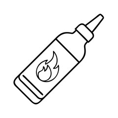 hot sauce bottle icon, hot sauce bottle line art - simple line art of hot sauce bottle, perfect for hot sauce bottle logos and icons