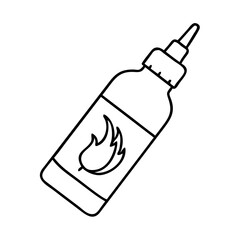 hot sauce bottle icon, hot sauce bottle line art - simple line art of hot sauce bottle, perfect for hot sauce bottle logos and icons