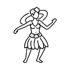 hula dancer icon, hula dancer line art - simple line art of hula dancer, perfect for hula dancer logos and icons