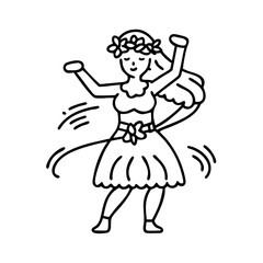 hula dancer icon, hula dancer line art - simple line art of hula dancer, perfect for hula dancer logos and icons