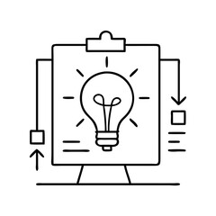 idea board icon, idea board line art - simple line art of idea board, perfect for idea board logos and icons