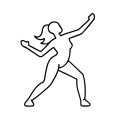 jazz dancer silhouette icon, jazz dancer silhouette line art - simple line art of jazz dancer silhouette, perfect for jazz dancer silhouette logos and icons