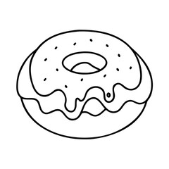 jelly filled doughnut icon, jelly filled doughnut line art - simple line art of jelly filled doughnut, perfect for jelly filled doughnut logos and icons