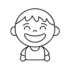 kid with big smile icon, kid with big smile line art - simple line art of kid with big smile, perfect for kid with big smile logos and icons