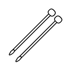 knitting needles icon, knitting needles line art - simple line art of knitting needles, perfect for knitting needles logos and icons