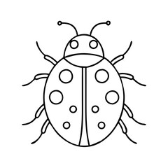 ladybug icon, ladybug line art - simple line art of ladybug, perfect for ladybug logos and icons