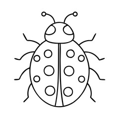 ladybug icon, ladybug line art - simple line art of ladybug, perfect for ladybug logos and icons