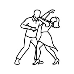 latin dance couple icon, latin dance couple line art - simple line art of latin dance couple, perfect for latin dance couple logos and icons