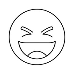 laughing emoji icon, laughing emoji line art - simple line art of laughing emoji, perfect for laughing emoji logos and icons